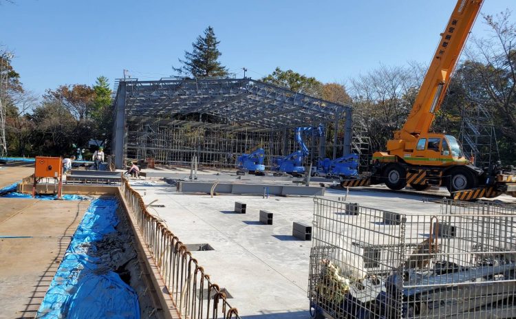 植物園　イレギュラー　足場　施工　同時作業　新築